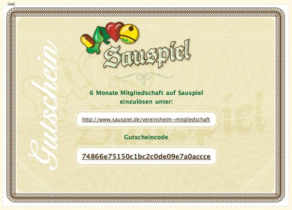 Sauspiel Gutschein Sauspiel Gutschein